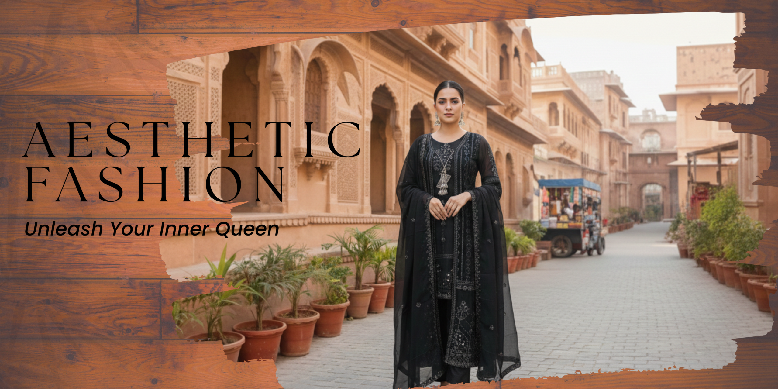 beige and white modern aesthetic fashion banner landscape